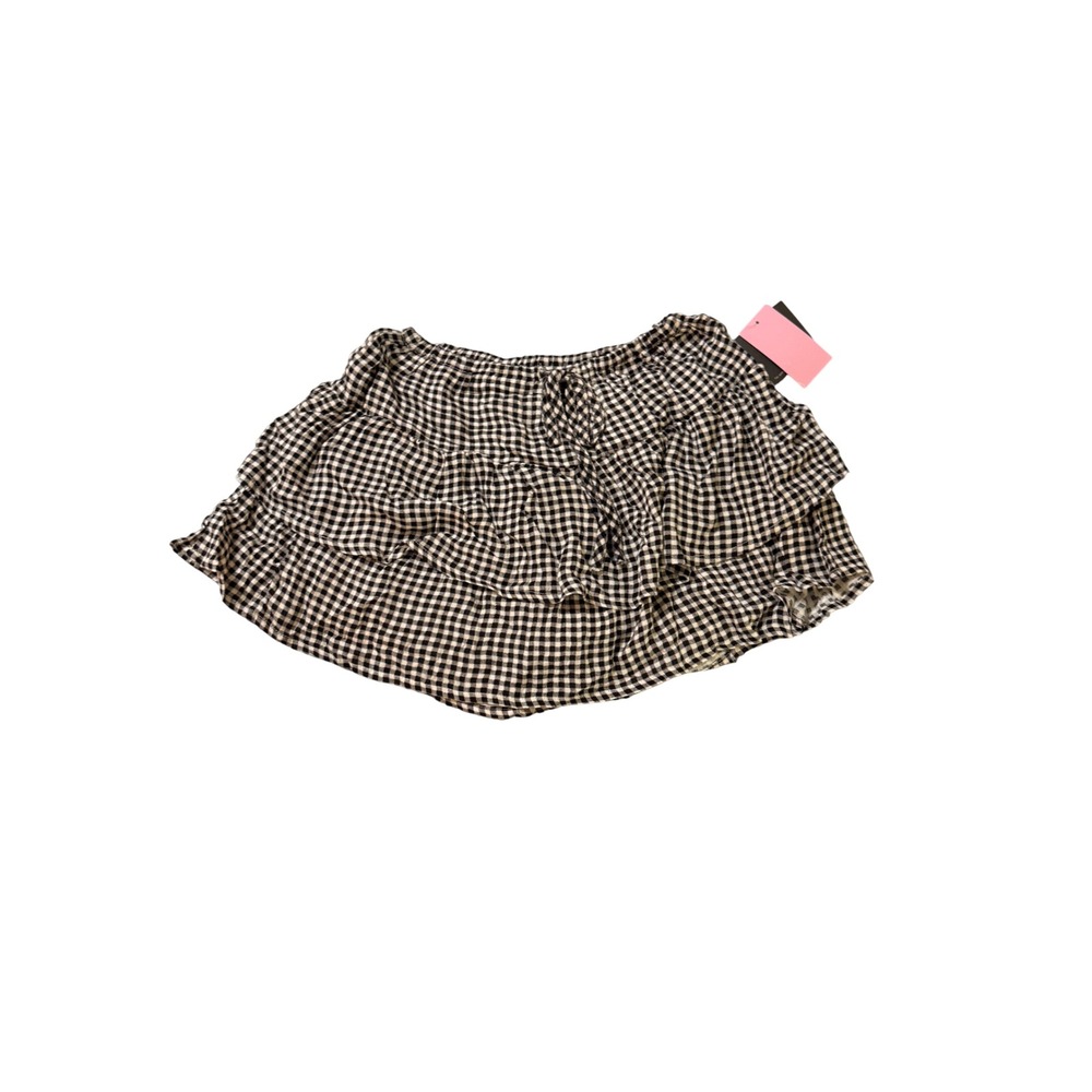 NEW Grayson Threads Black White Skort Skirt Gingham Size XS Stretch